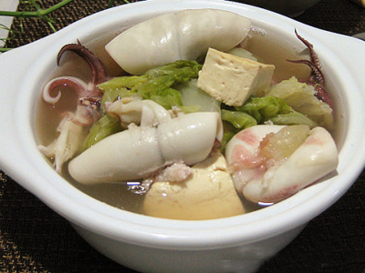 笔管鱼炖白菜豆腐
